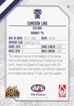 2011 Select AFL Champions #70 Cameron Ling Back